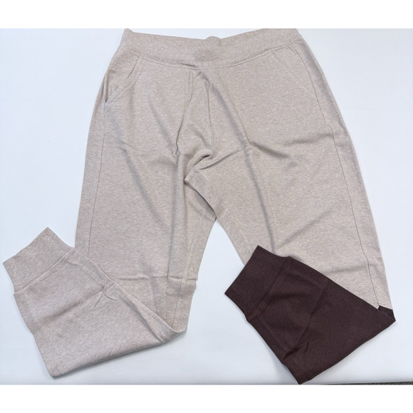 Pact Organic Cotton Joggers Womens Large Wheat Mahogany Stretch Soft Comfy NWT - Picture 5 of 9